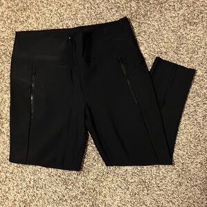 Athleta Black Leggings with Zippers! Like New!